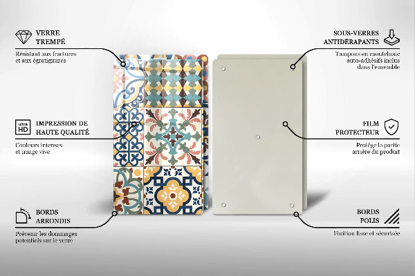 Steklena podloga za rezanje Dekorativne ploščice