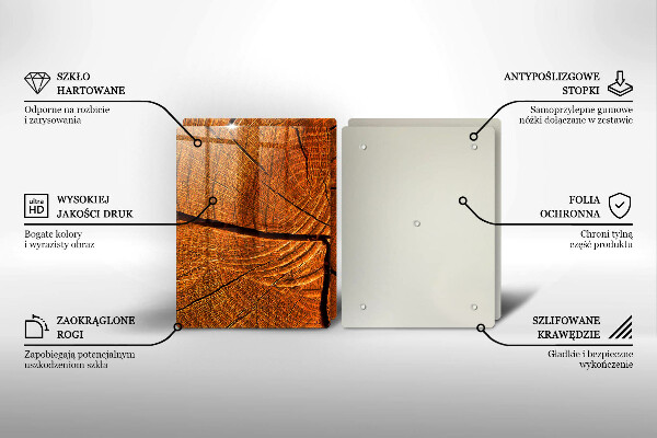 Steklena podloga za rezanje Struktura lesenega debla