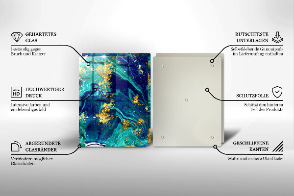 Steklena podloga za rezanje Abstrakcija z zlatom