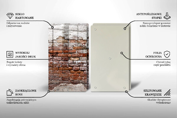 Steklena podloga za rezanje Stara opečna in betonska stena