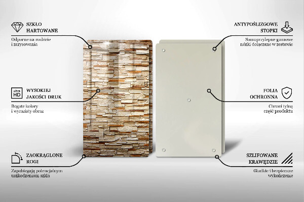 Steklena podloga za rezanje Tekstura okrasnih kamnov