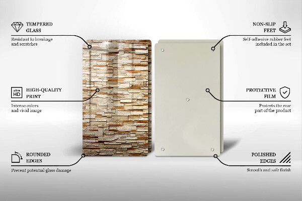 Steklena podloga za rezanje Tekstura okrasnih kamnov