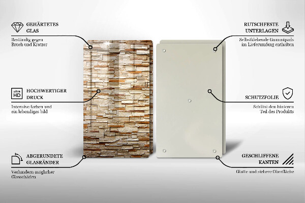 Steklena podloga za rezanje Tekstura okrasnih kamnov