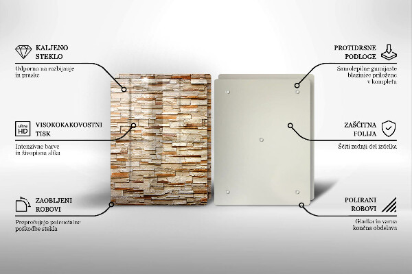 Steklena podloga za rezanje Tekstura okrasnih kamnov