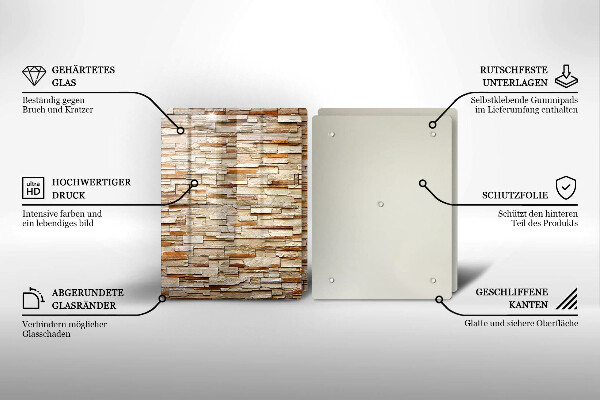 Steklena podloga za rezanje Tekstura okrasnih kamnov