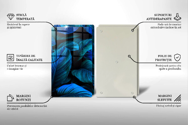 Steklena podloga za rezanje Listi vegetacije v džungli