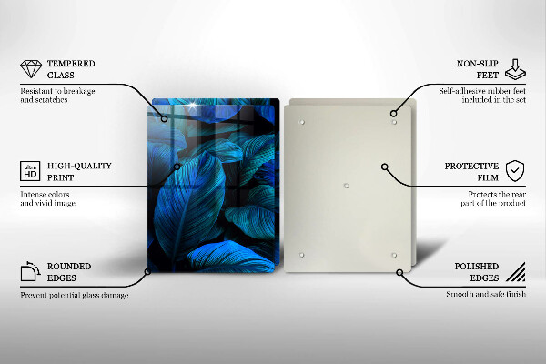 Steklena podloga za rezanje Listi vegetacije v džungli