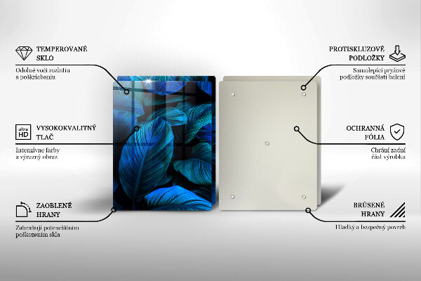 Steklena podloga za rezanje Listi vegetacije v džungli