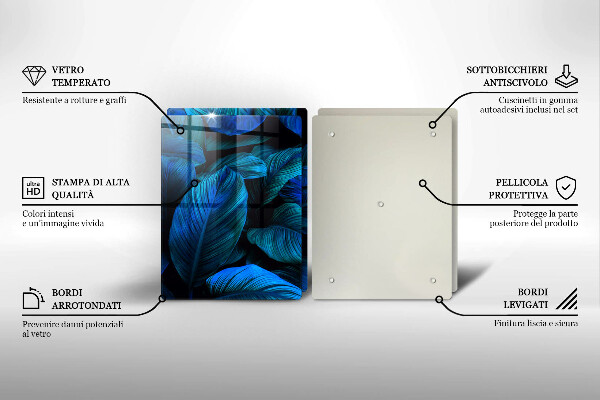 Steklena podloga za rezanje Listi vegetacije v džungli