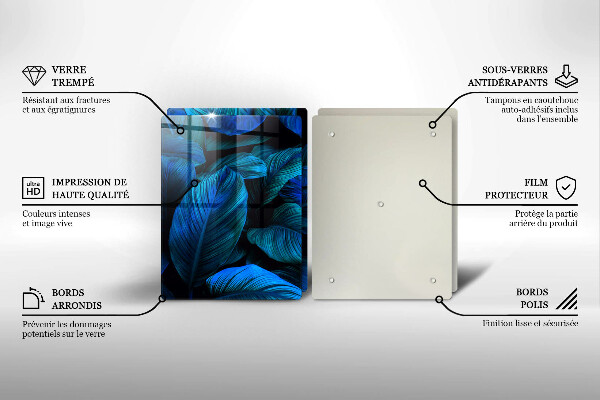 Steklena podloga za rezanje Listi vegetacije v džungli