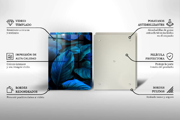 Steklena podloga za rezanje Listi vegetacije v džungli