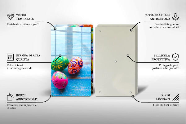 Steklena podloga za rezanje Velikonočna jajca Velikonočna jajca