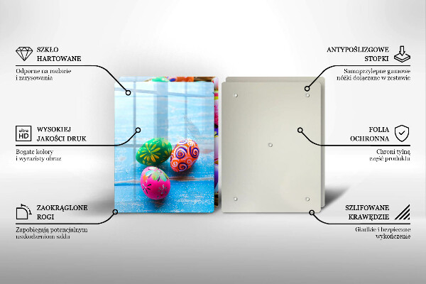 Steklena podloga za rezanje Velikonočna jajca Velikonočna jajca