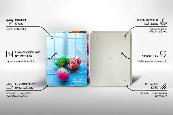 Steklena podloga za rezanje Velikonočna jajca Velikonočna jajca