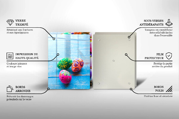 Steklena podloga za rezanje Velikonočna jajca Velikonočna jajca