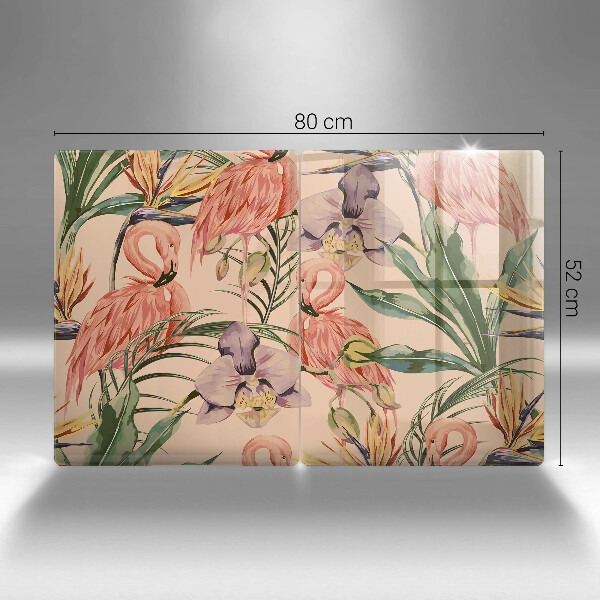 Steklena podloga za rezanje Ilustracija flamingov