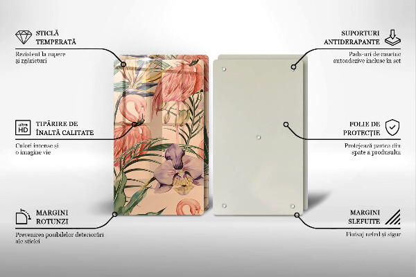 Steklena podloga za rezanje Ilustracija flamingov