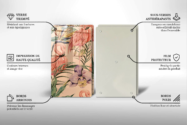 Steklena podloga za rezanje Ilustracija flamingov