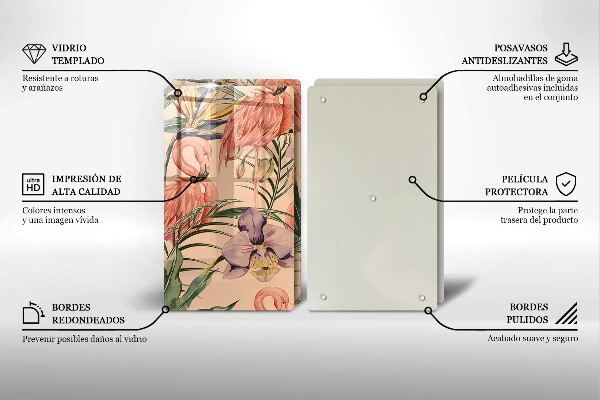 Steklena podloga za rezanje Ilustracija flamingov