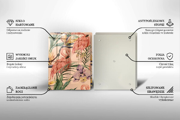 Steklena podloga za rezanje Ilustracija flamingov