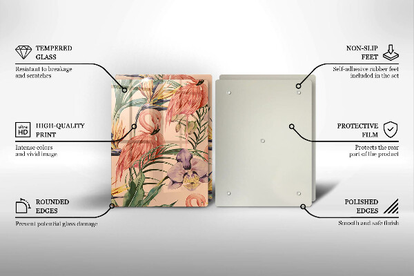 Steklena podloga za rezanje Ilustracija flamingov