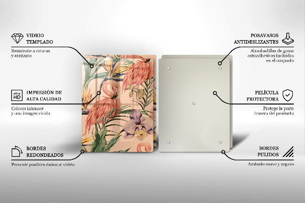 Steklena podloga za rezanje Ilustracija flamingov