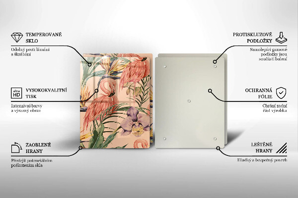 Steklena podloga za rezanje Ilustracija flamingov