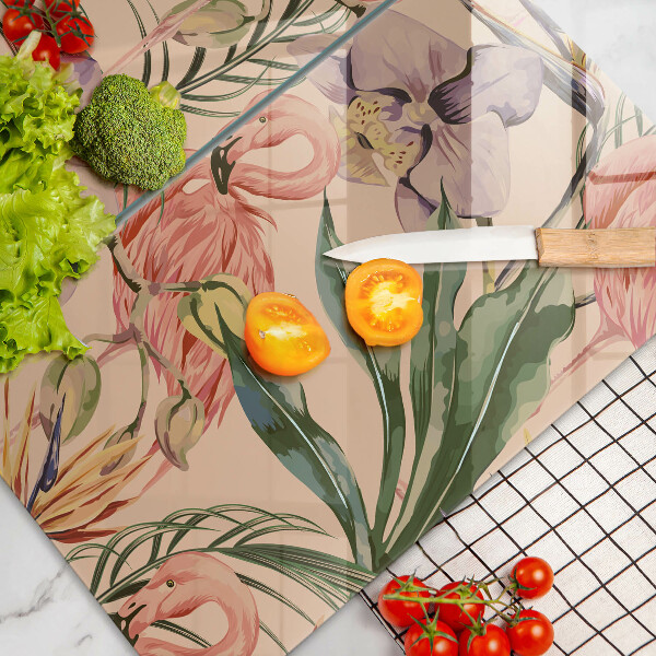 Steklena podloga za rezanje Ilustracija flamingov