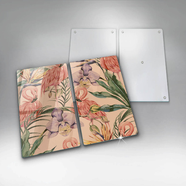 Steklena podloga za rezanje Ilustracija flamingov