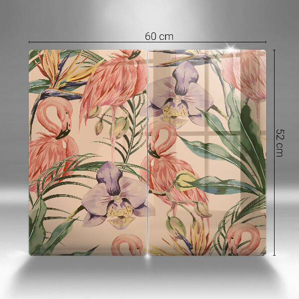 Steklena podloga za rezanje Ilustracija flamingov