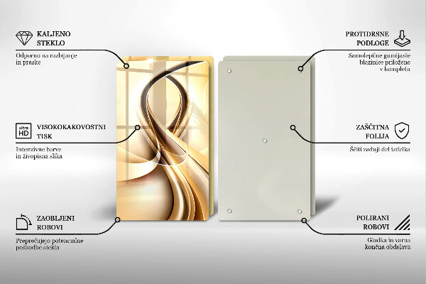 Steklena podloga za rezanje Abstrakcija dima