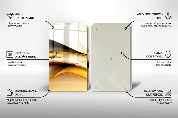 Steklena podloga za rezanje Abstraktne črte dima