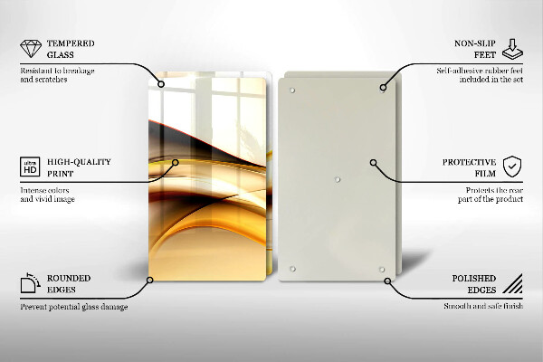 Steklena podloga za rezanje Abstraktne črte dima