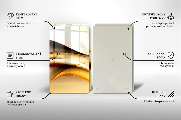 Steklena podloga za rezanje Abstraktne črte dima