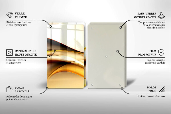 Steklena podloga za rezanje Abstraktne črte dima