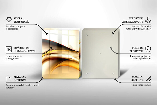 Steklena podloga za rezanje Abstraktne črte dima