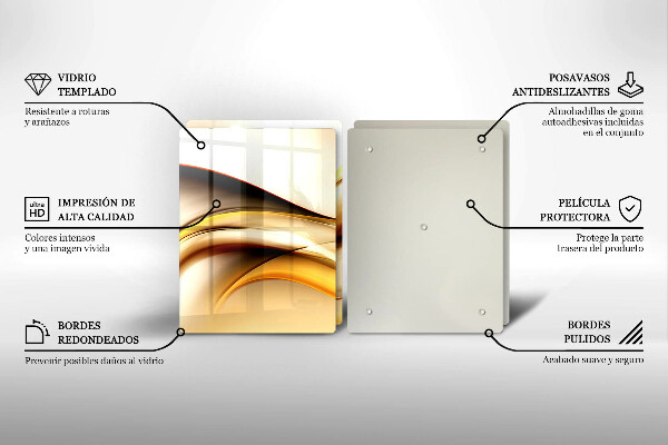 Steklena podloga za rezanje Abstraktne črte dima
