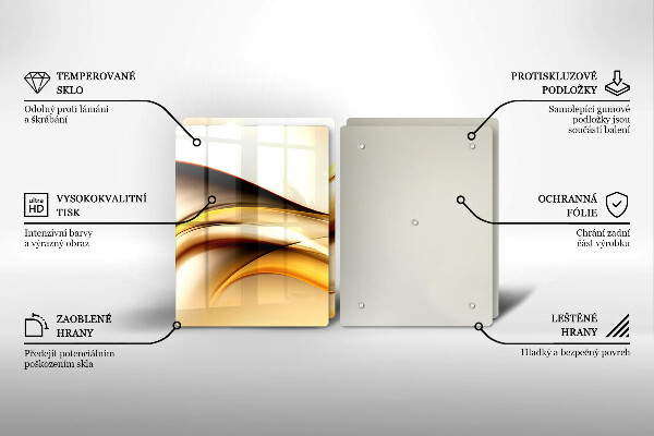 Steklena podloga za rezanje Abstraktne črte dima