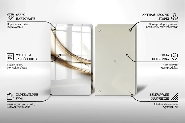 Steklena podloga za rezanje Abstrakcija mehkih linij