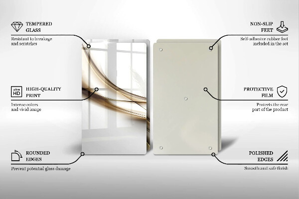 Steklena podloga za rezanje Abstrakcija mehkih linij