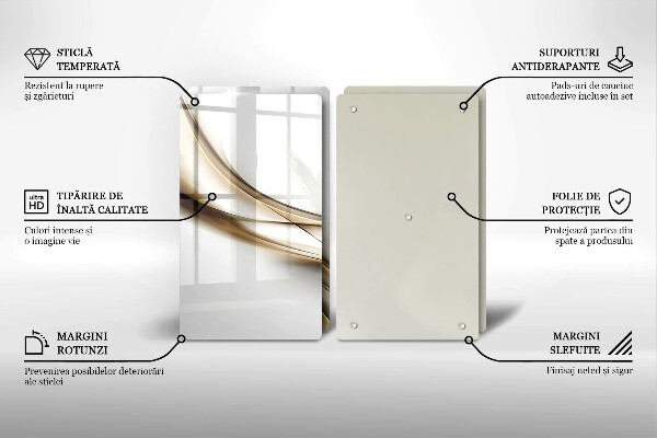 Steklena podloga za rezanje Abstrakcija mehkih linij