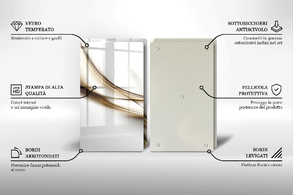 Steklena podloga za rezanje Abstrakcija mehkih linij