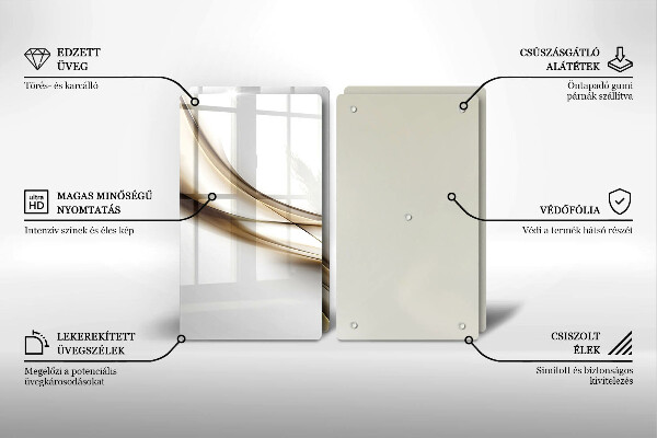 Steklena podloga za rezanje Abstrakcija mehkih linij