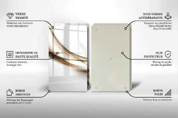 Steklena podloga za rezanje Abstrakcija mehkih linij