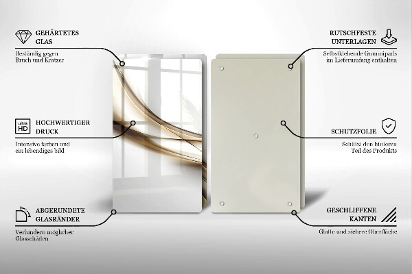 Steklena podloga za rezanje Abstrakcija mehkih linij