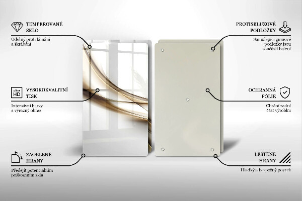 Steklena podloga za rezanje Abstrakcija mehkih linij