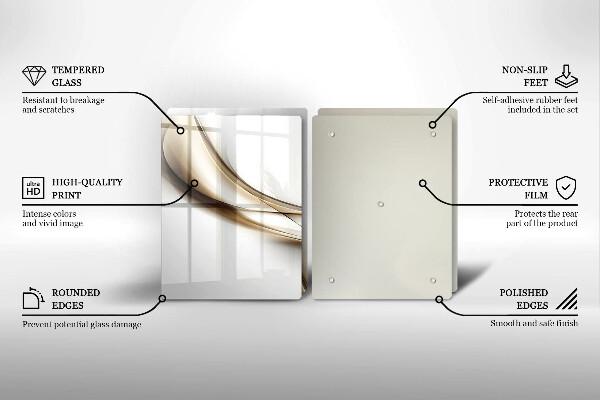 Steklena podloga za rezanje Abstrakcija mehkih linij