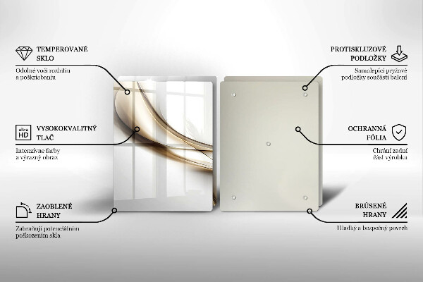 Steklena podloga za rezanje Abstrakcija mehkih linij