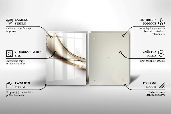 Steklena podloga za rezanje Abstrakcija mehkih linij