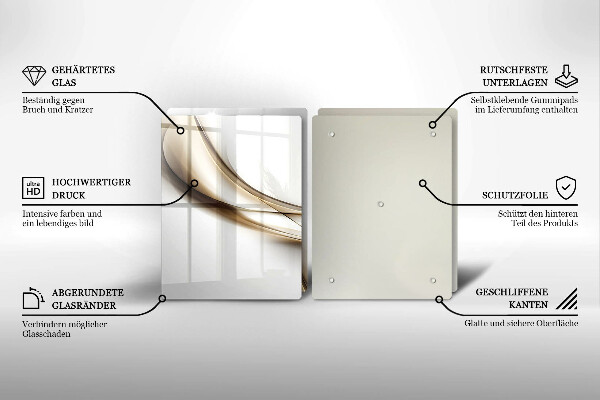 Steklena podloga za rezanje Abstrakcija mehkih linij